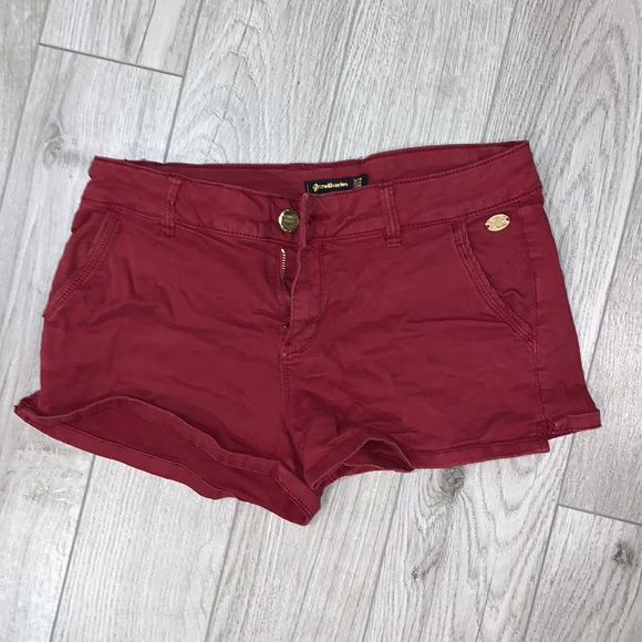 Stradivarius Deep Red Shorts Size 4 - Picture 1 of 5